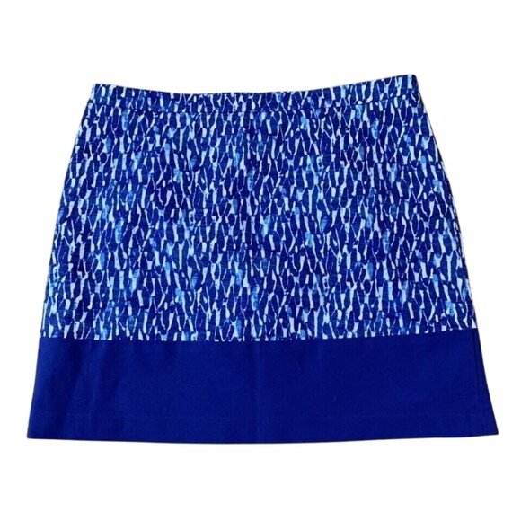 Michael Kors Tie-Dye Print Skirt Women’s Size 8 Blue Midi 17” Length Stretch - Picture 1 of 4